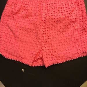 Lilly Pulitzer pink with fringe shorts